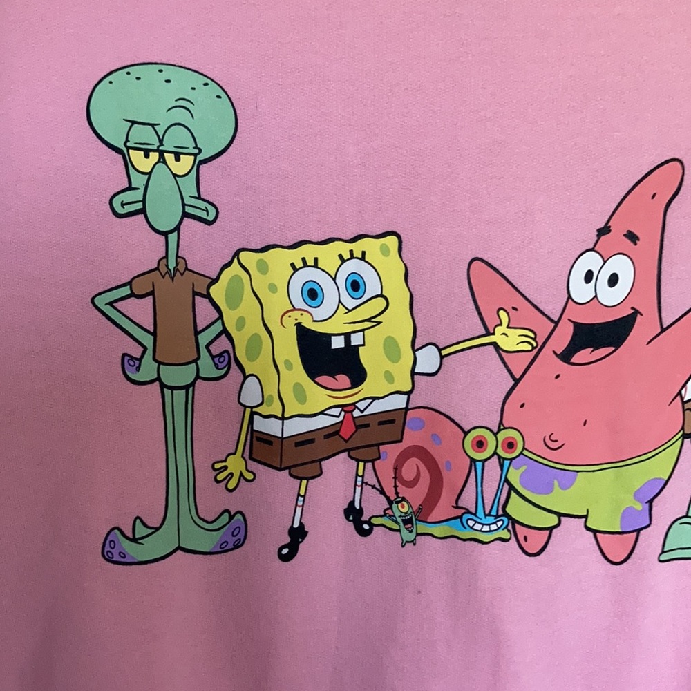 Nickelodeon Spongebob and friends pull over sweatshirt pink XL jrs - Picture 6 of 16